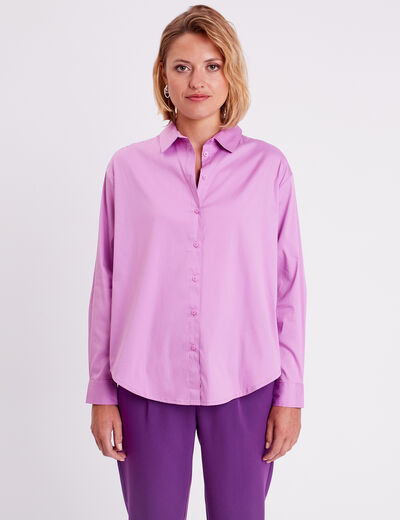 Chemise manches longues violet femme