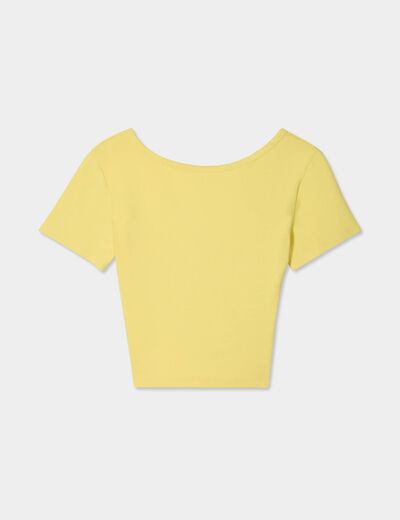T-shirt manches courtes jaune femme