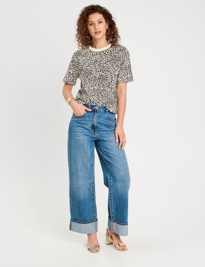 T-shirt manches courtes blanc femme