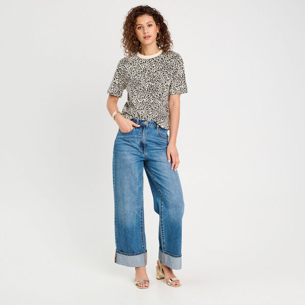 T-shirt manches courtes blanc femme