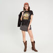 T-shirt avec franges noir femme