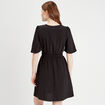 Robe évasée taille élastiquée noir femme