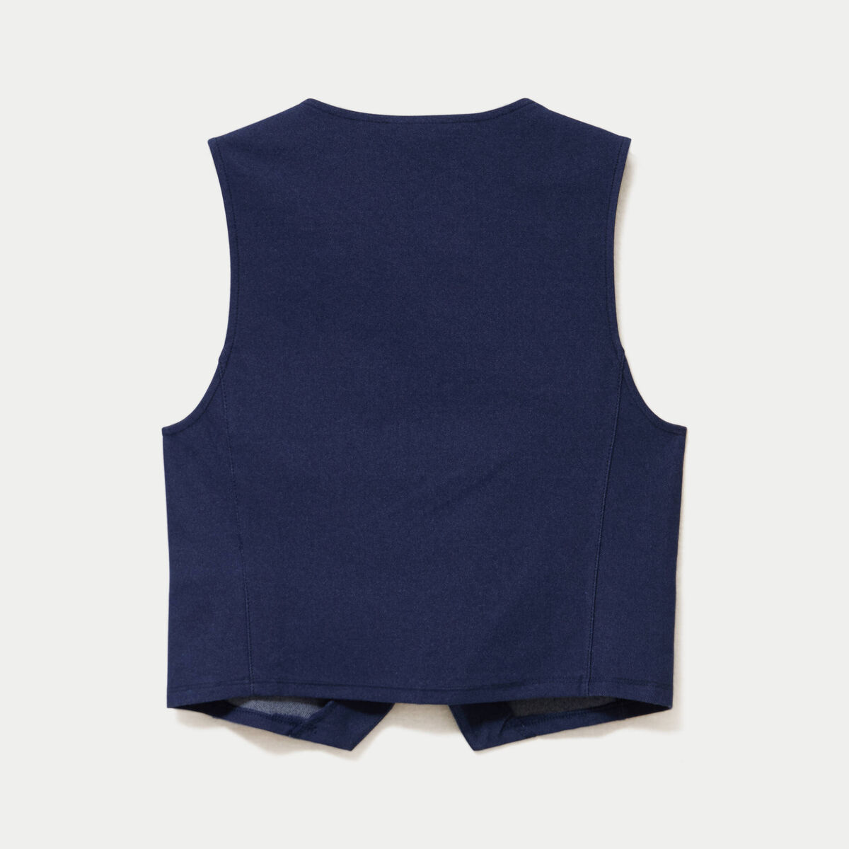 Gilet jean cintr&eacute; cropped sans manches denim brut femme