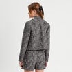 Veste courte zippée noir femme