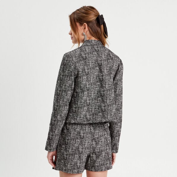 veste courte zippee noir femme Veste courte zippée noir femme