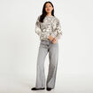 Pull col rond manches longues ecru femme