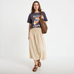 T-shirt oversize manches courtes gris fonc&eacute; femme