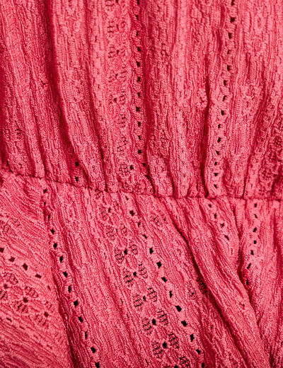 Blouse manches courtes rose framboise femme