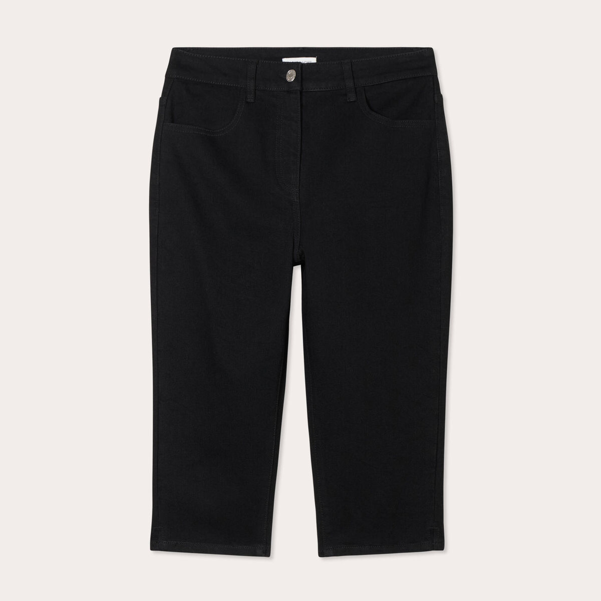 Jeans capri denim noir femme