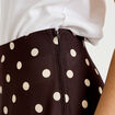 Jupe &eacute;vas&eacute;e 3/4 en dentelle marron femme