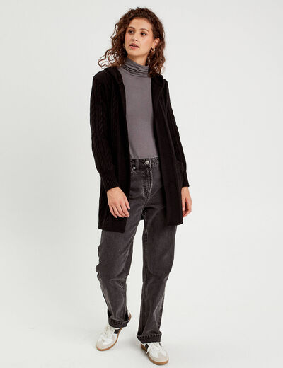 Gilet manches longues noir femme