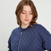 Veste matelassée zippée bleu marine femme