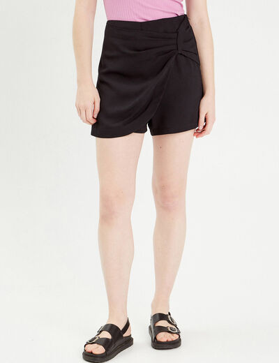 Jupe-short droite noir femme