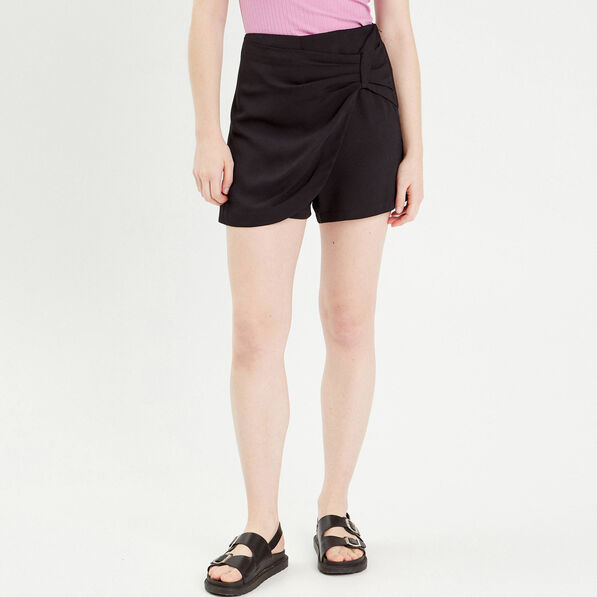 Jupe-short droite noir femme