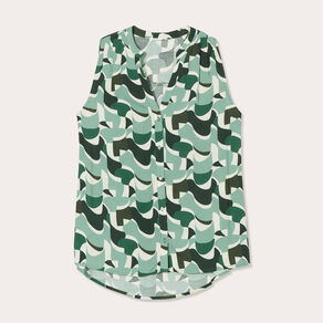 Chemise sans manches vert femme