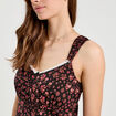 Robe longue évasée rouge corail femme