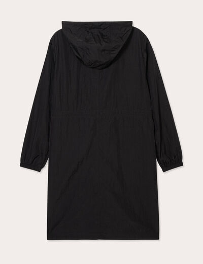 Parka déperlante 2-en-1 avec pochette noir femme
