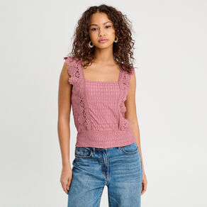 blouse bretelles fines vieux rose femme Blouse bretelles fines vieux rose femme
