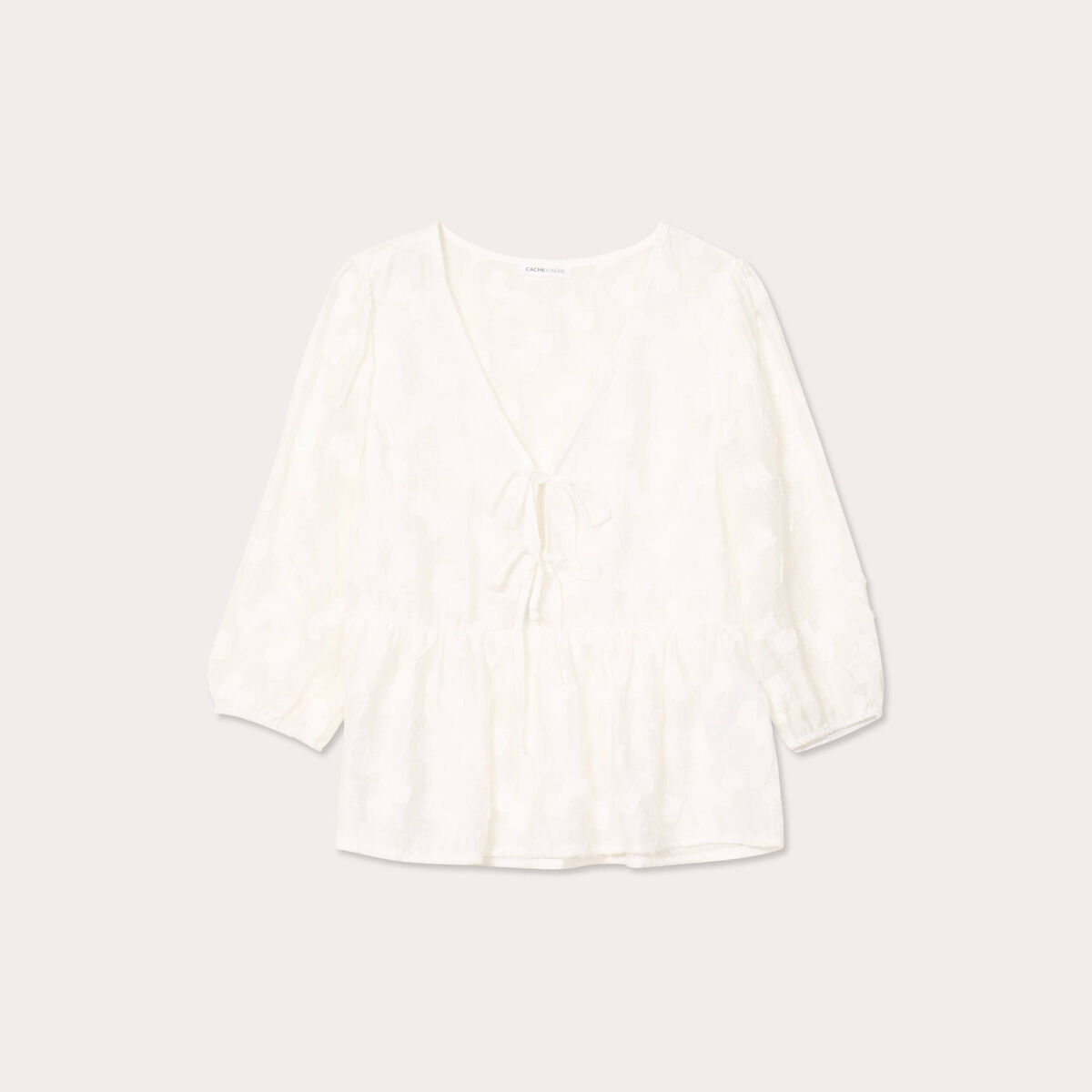 Blouse manches 3/4 ecru femme