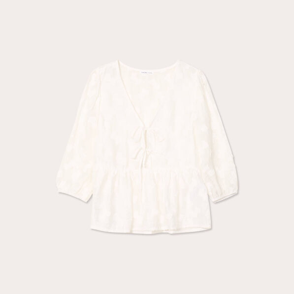 Blouse manches 3/4 ecru femme