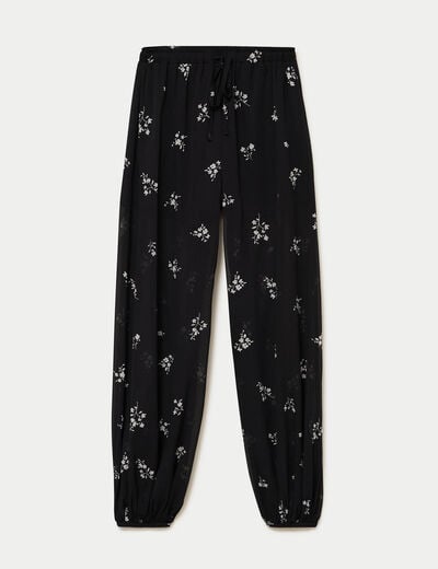 Pantalon bouffant taille standard noir femme