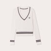 Pull manches longues torsades ecru femme