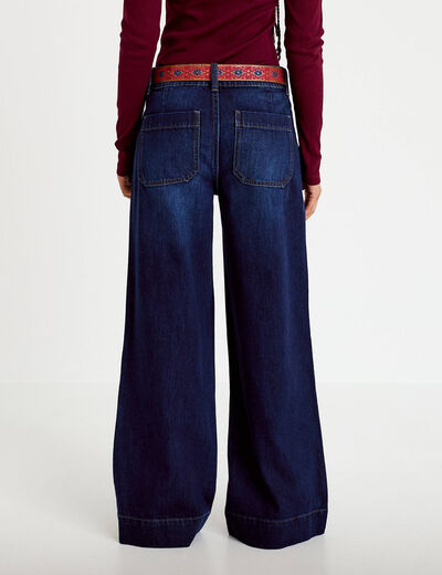 Jean bootcut ceinture amovible denim brut femme