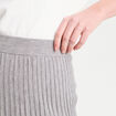 Jupe tricot midi droite gris clair femme