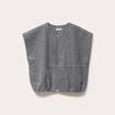Gilet oversize sans manches col rond gris clair femme