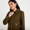 Veste zipp&eacute;e vert kaki femme