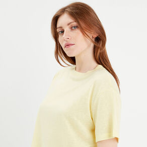 t shirt manches courtes jaune clair femme T-shirt manches courtes jaune clair femme