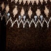 Pull col rond manches longues marron fonc&eacute; femme
