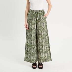 pantalon large taille haute vert kaki femme Pantalon large taille haute vert kaki femme