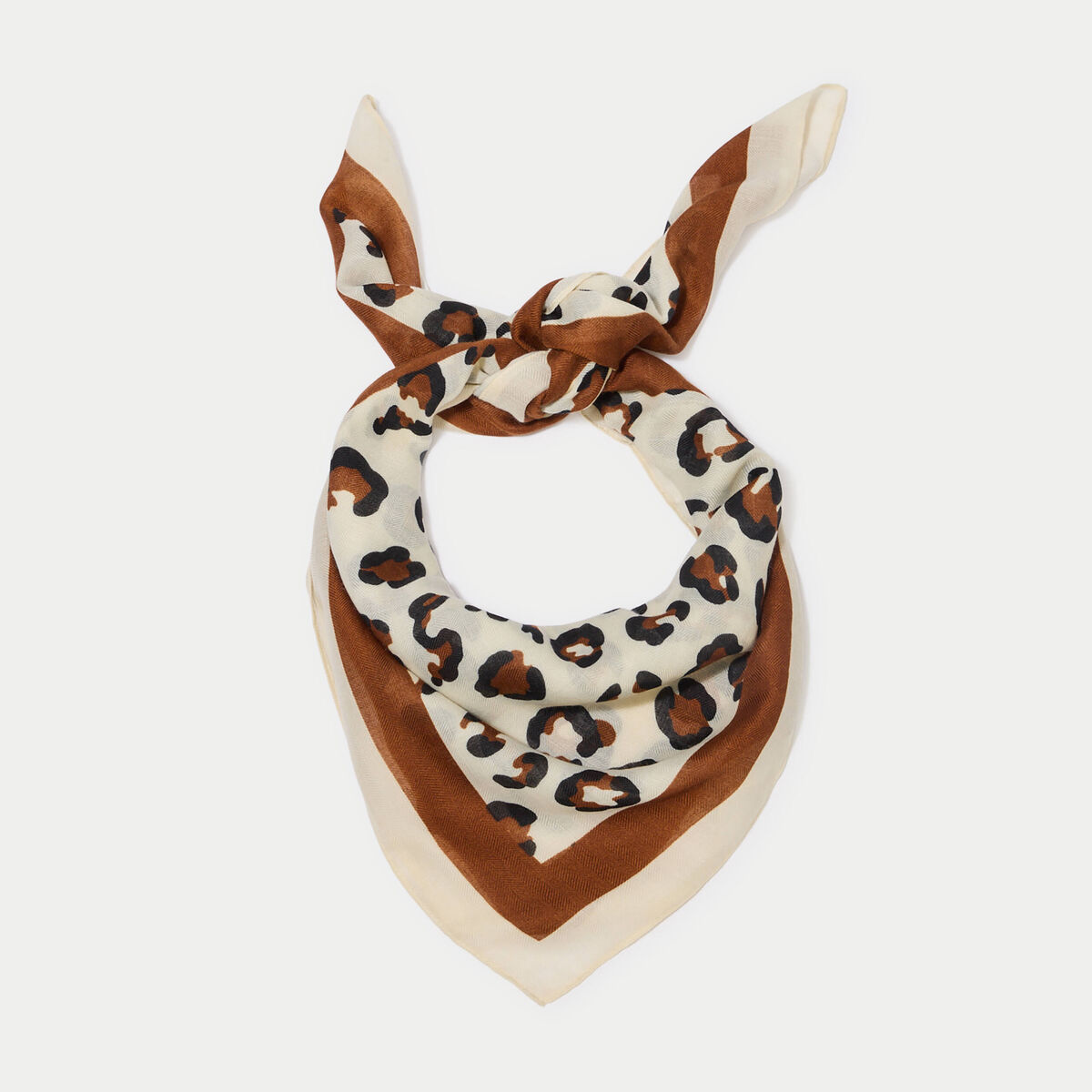 Foulard effet satin&eacute; ecru femme