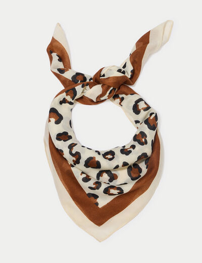Foulard effet satin&eacute; ecru femme