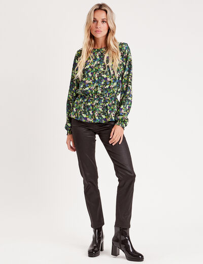 Blouse manches longues vert femme