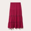 Jupe &eacute;vas&eacute;e longueur 3/4 dentelle rouge femme