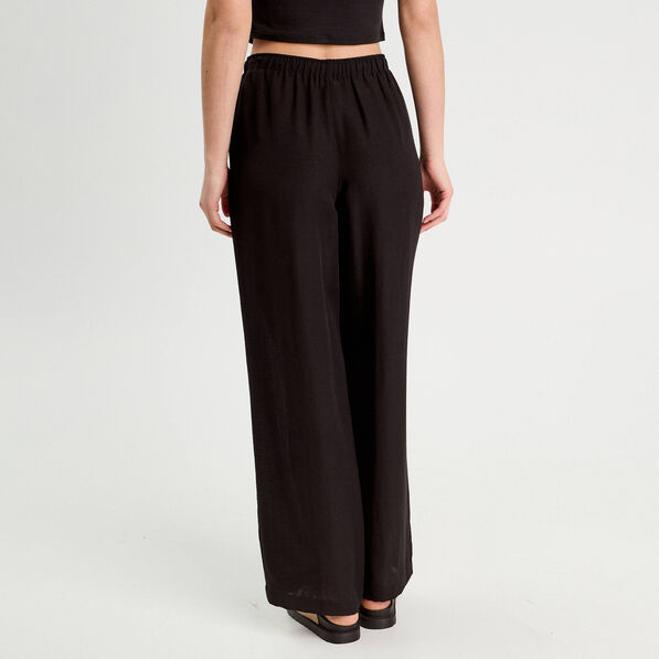 pantalon large fluide noir femme Pantalon large fluide noir femme