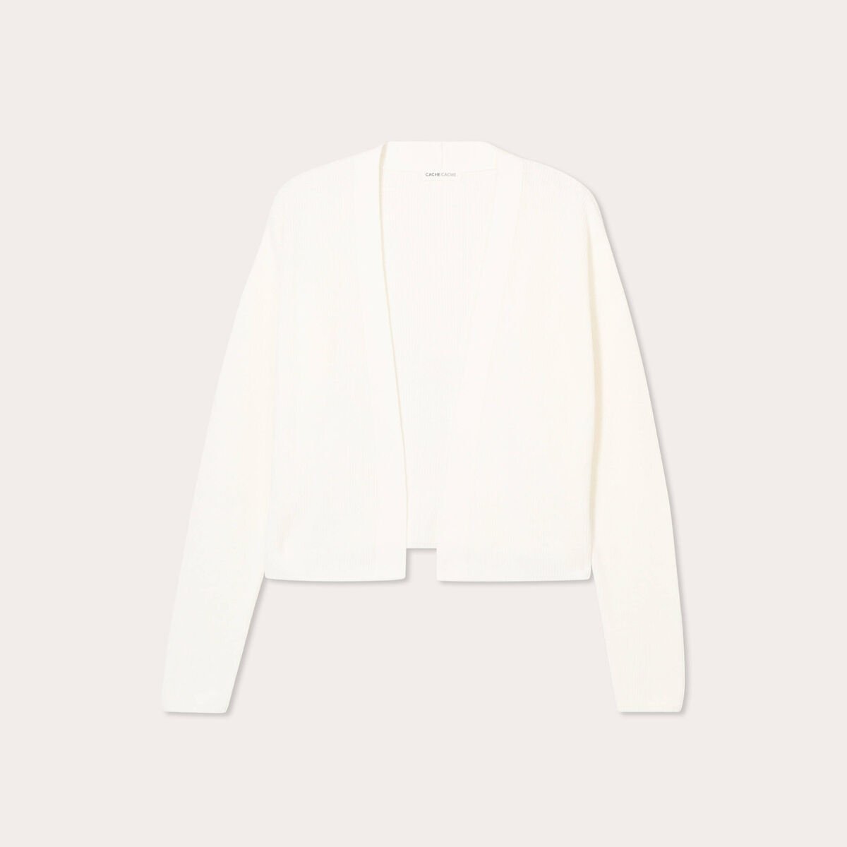 Gilet manches longues ecru femme