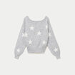 Pull col bateau manches longues gris clair femme