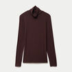 T-shirt uni &agrave; manches longues marron fonc&eacute; femme