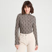 T-shirt col montant noir femme