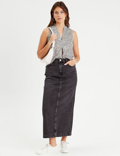 Blouse sans manches blanc femme