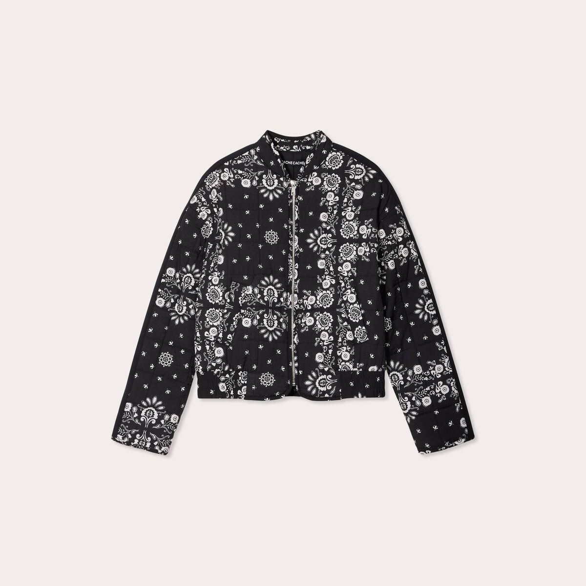 Veste matelass&eacute;e zipp&eacute;e noir femme