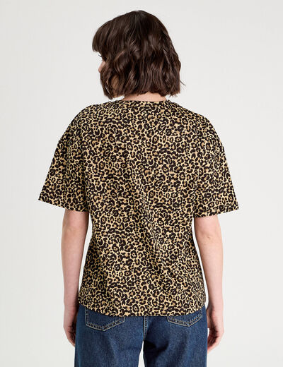 T-shirt manches courtes beige femme
