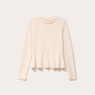 Blouse ajust&eacute;e col rond manches longues ecru femme