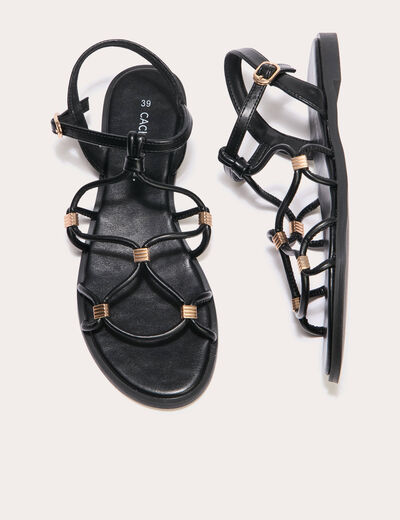 Sandales plates noir femme