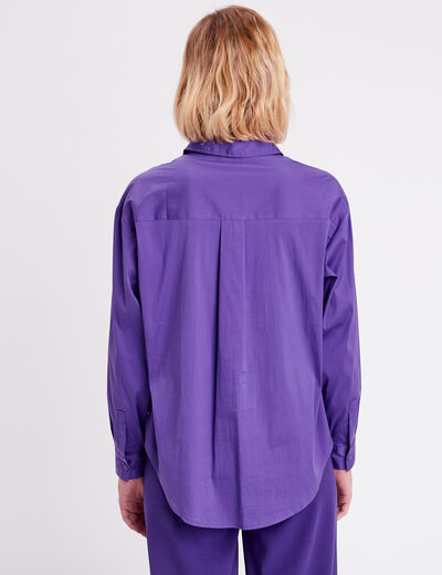 Chemise manches longues violet femme
