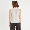 Chemise sans manches ecru femme