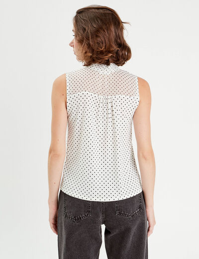 Chemise sans manches ecru femme